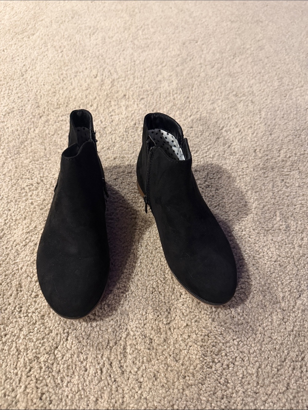 Cat & Jack Black Suede-Look Side-Zip Ankle Booties